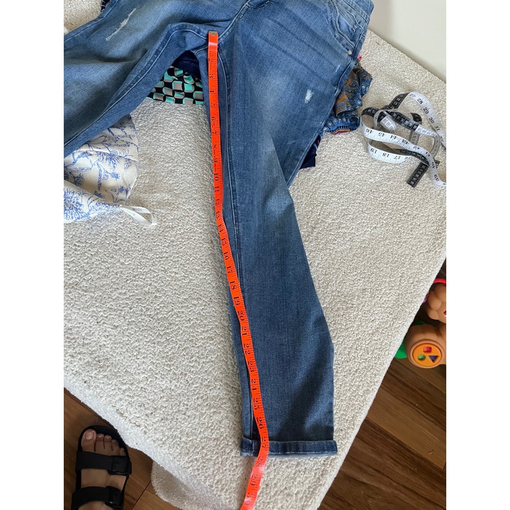 Democracy Ab Solution Skinny Jeans Womens 12 Medium Wash Distressed Ankle Denim - Picture 7 of 11